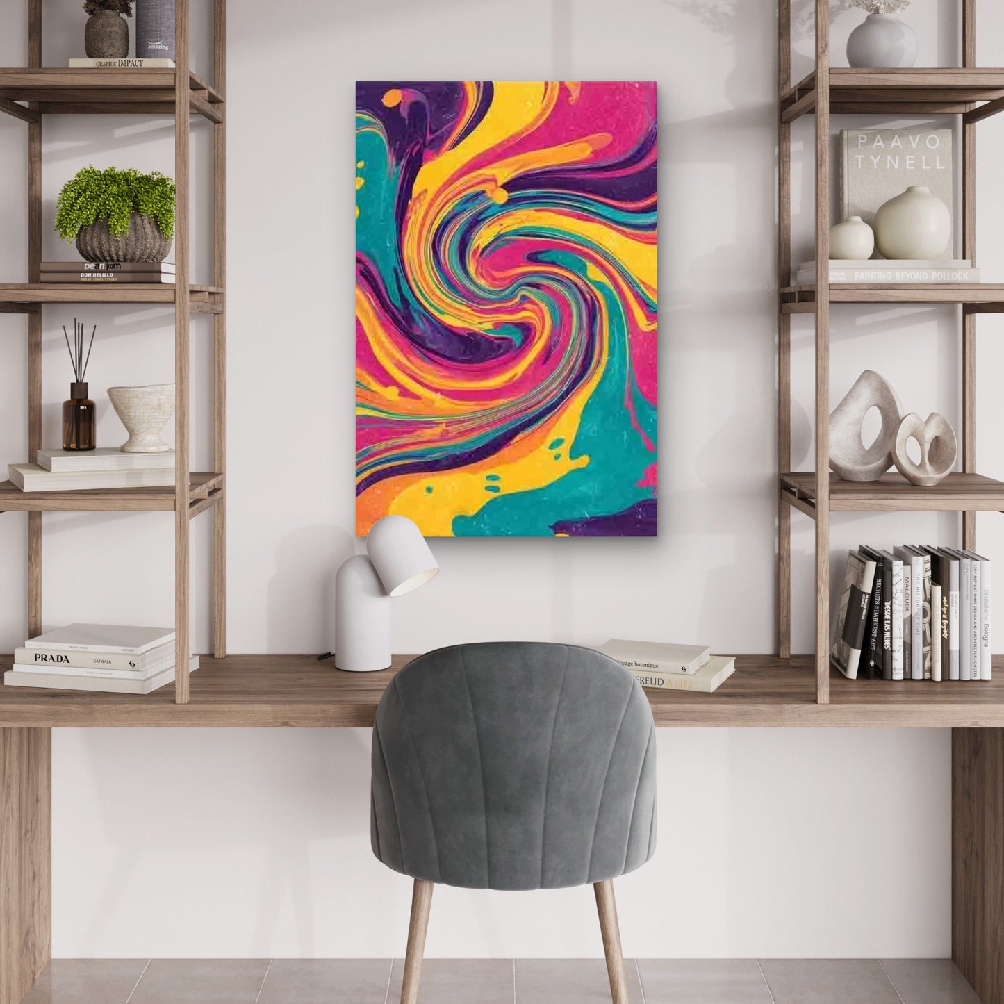 Swirling Fabric Abstract Artwork 40x60cm Metal Print Ready to Hang