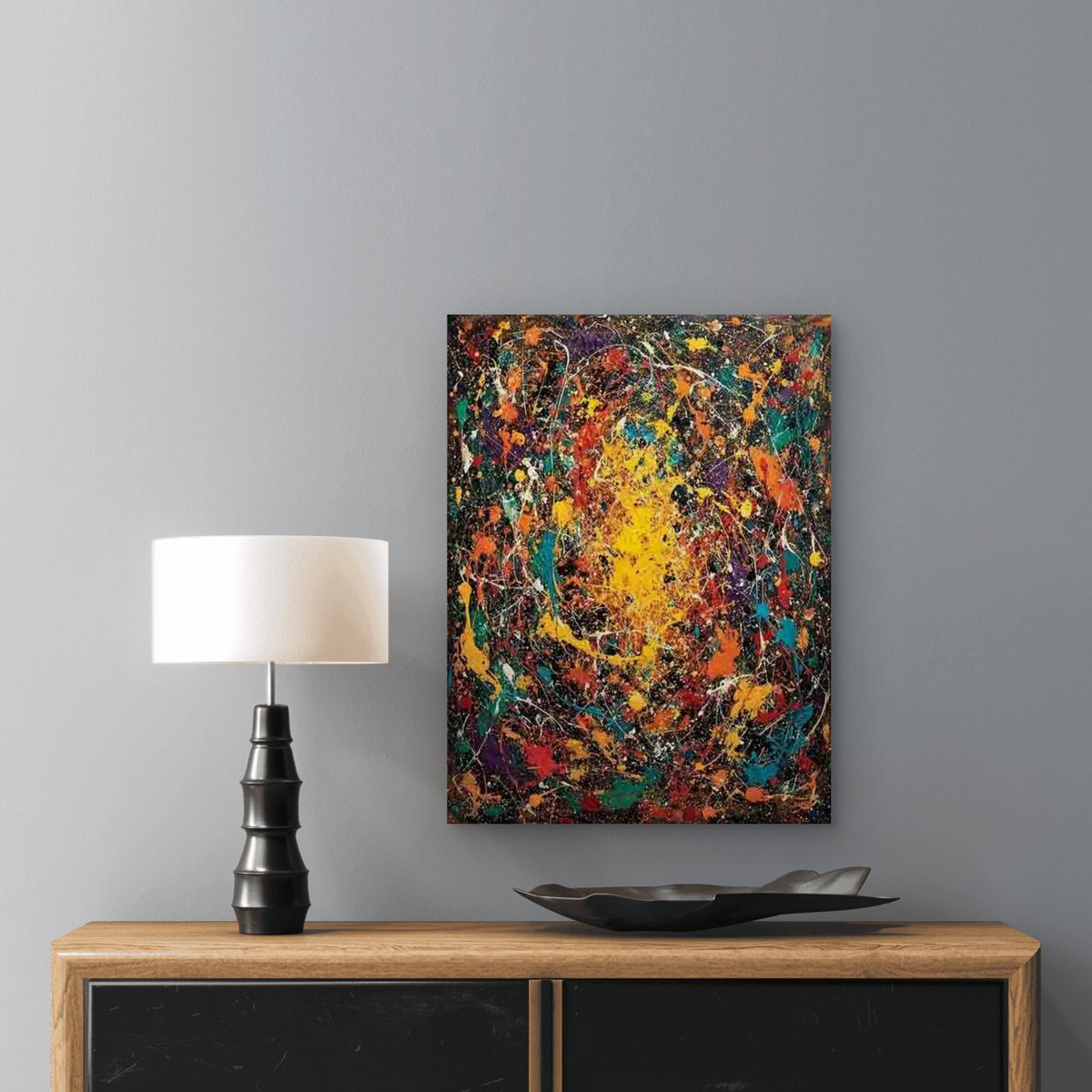 The Deep by Jackson Pollock Metal Print Ready to Hang