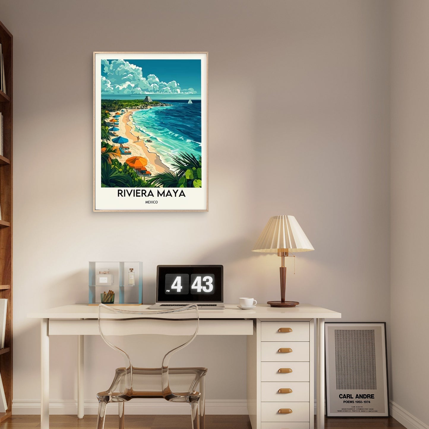 Golden sands along the Riviera Maya Travel Poster Print Wall Art - Bella Home Decor