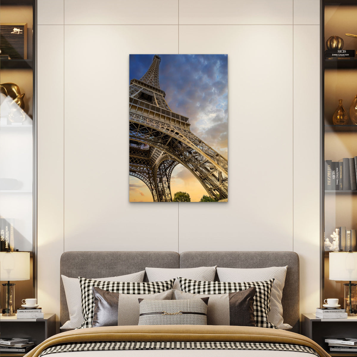 Low Angle Shot Eiffel Tower Paris France 40x60cm Metal Print Ready to Hang