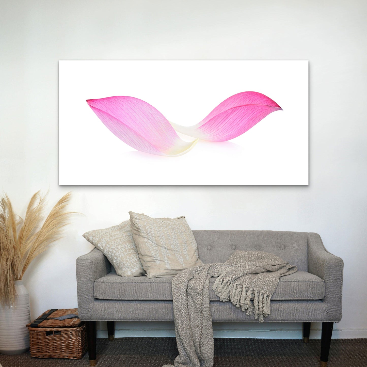 Pink Lotus Petals Floating Wall Art Canvas Office Home Room Framed 120x60cm