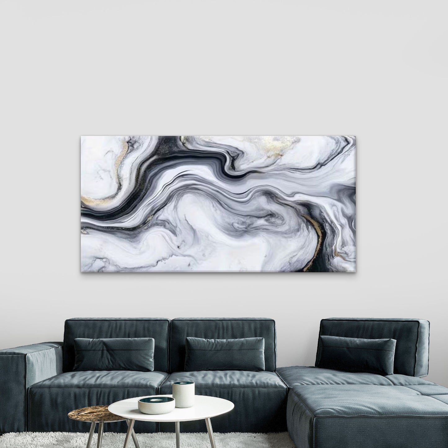 Abstract Marble Flow Art Wall Art Canvas Office Home Room Framed 120x60cm