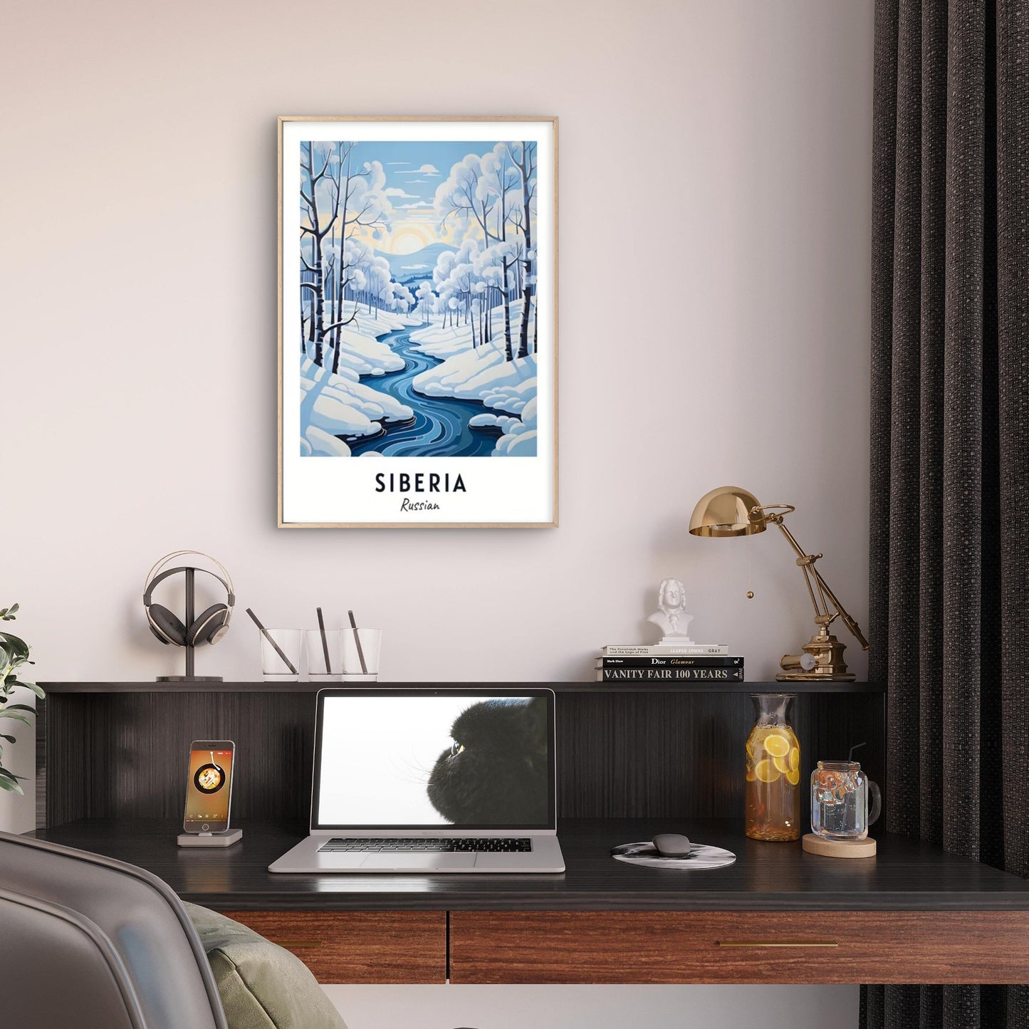 Siberia Russian Landscape Modern Travel Poster Print Wall Art
