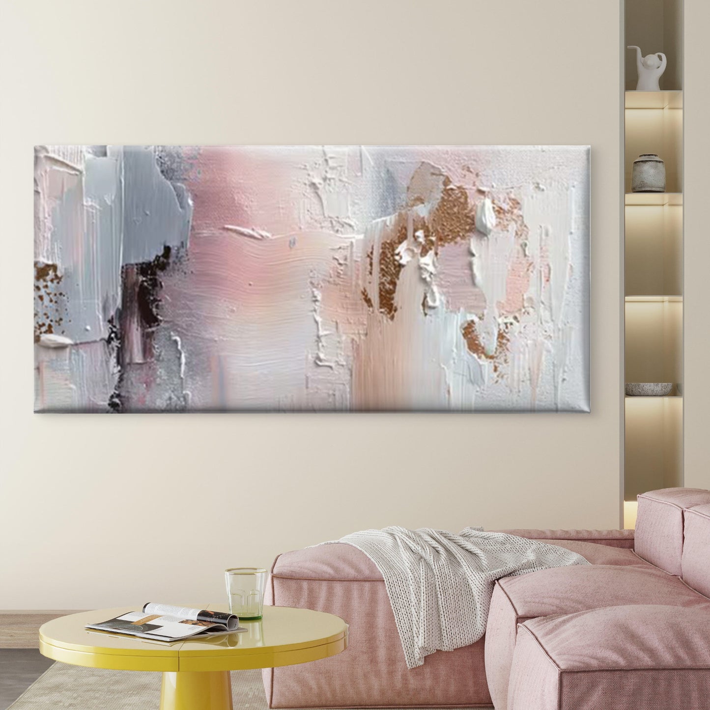 Minimalist Palette, Abstract Texture Wall Art Canvas Office Home Room Framed 120x60cm