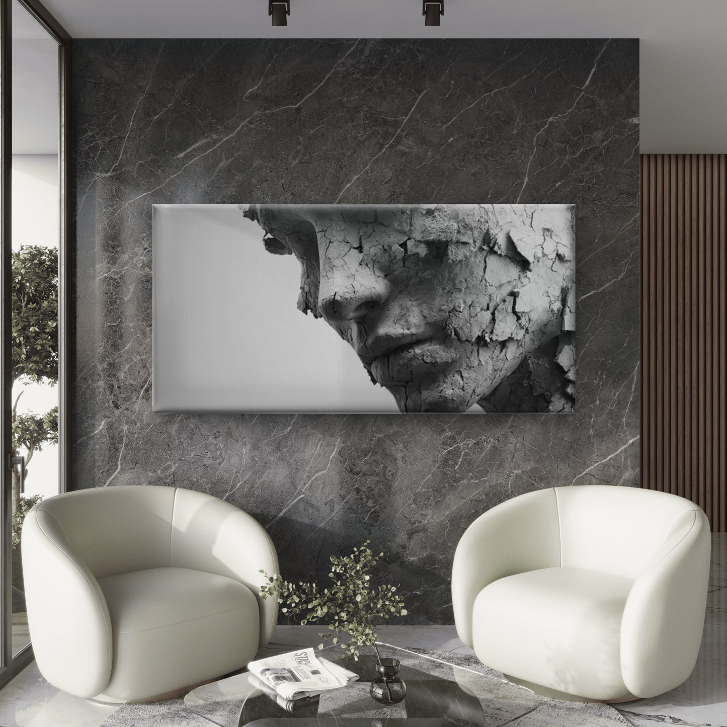 Spooky Mask Canvas Paintings Wall Art Canvas Office Home Room Framed 120x60cm