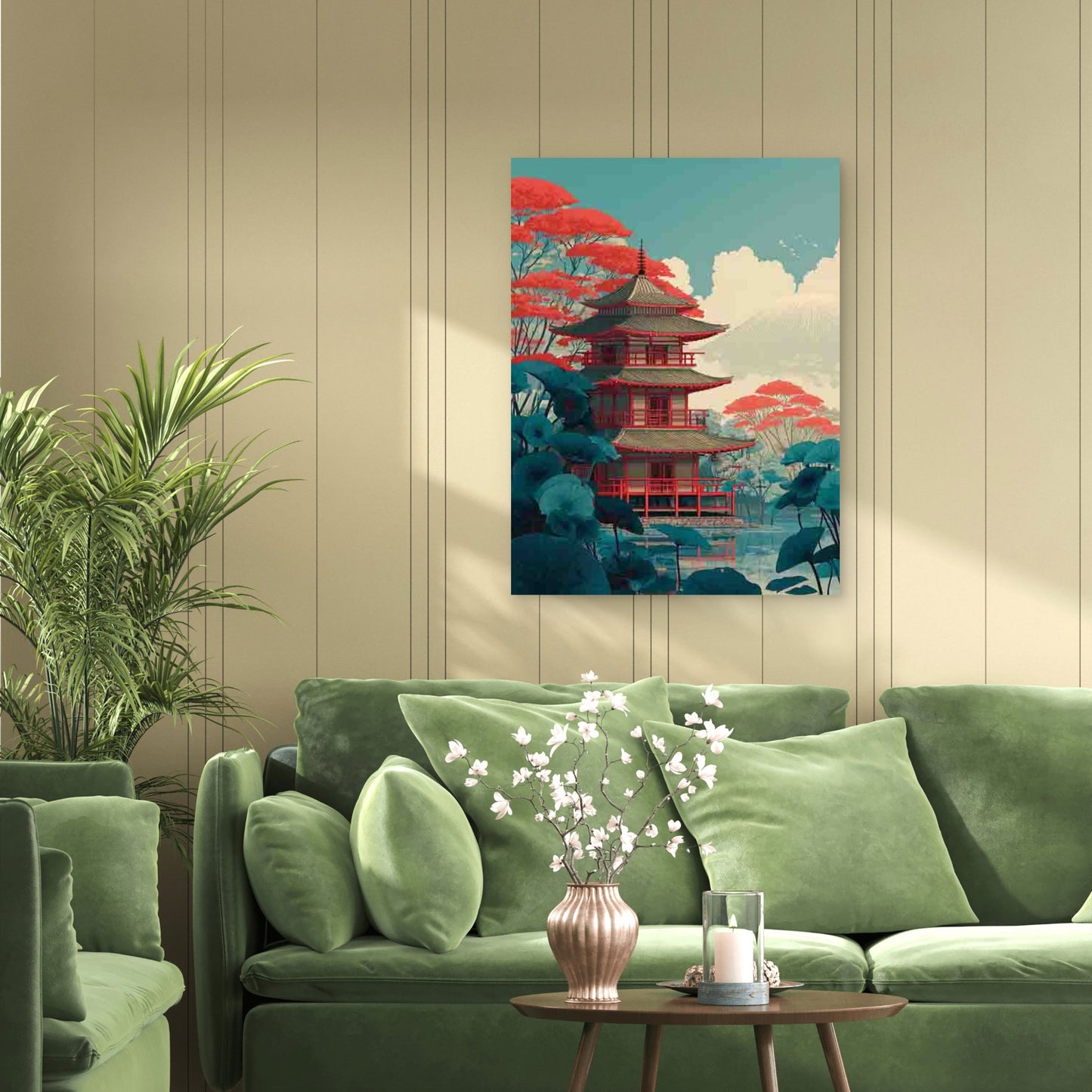 Embodying Zen And Japanese Artistic Elements 40x60cm Metal Print Ready to Hang