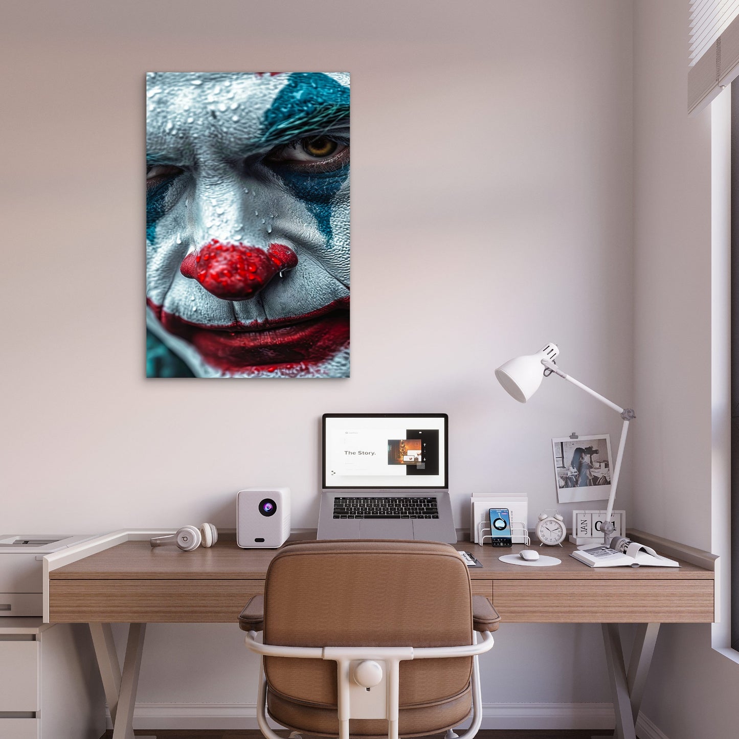 Joker Movie Rain Face Joaquin Phoenix 40x60cm Metal Print Ready to Hang