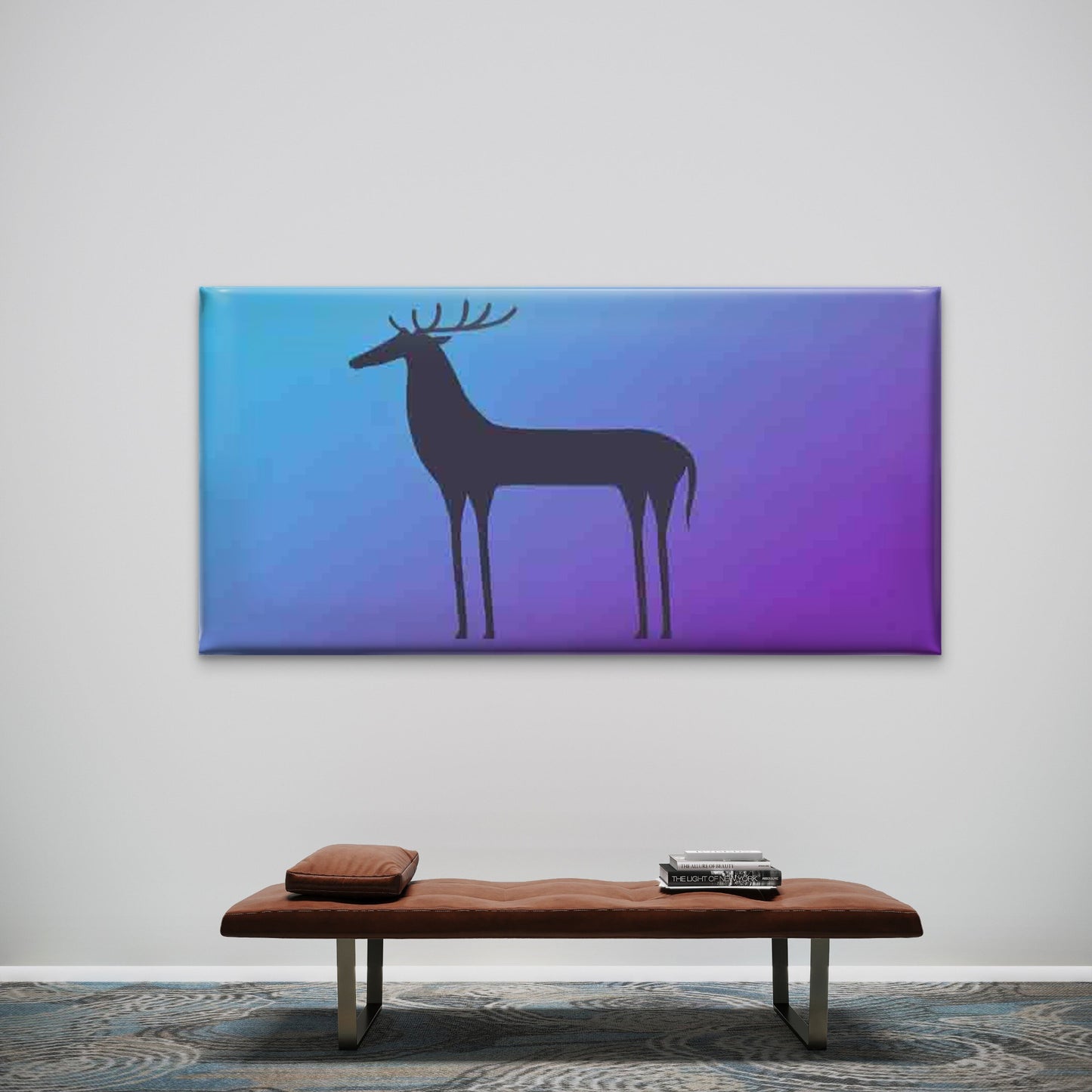 Minimalist Deer Silhouette Wall Art Canvas Office Home Room Framed 120x60cm