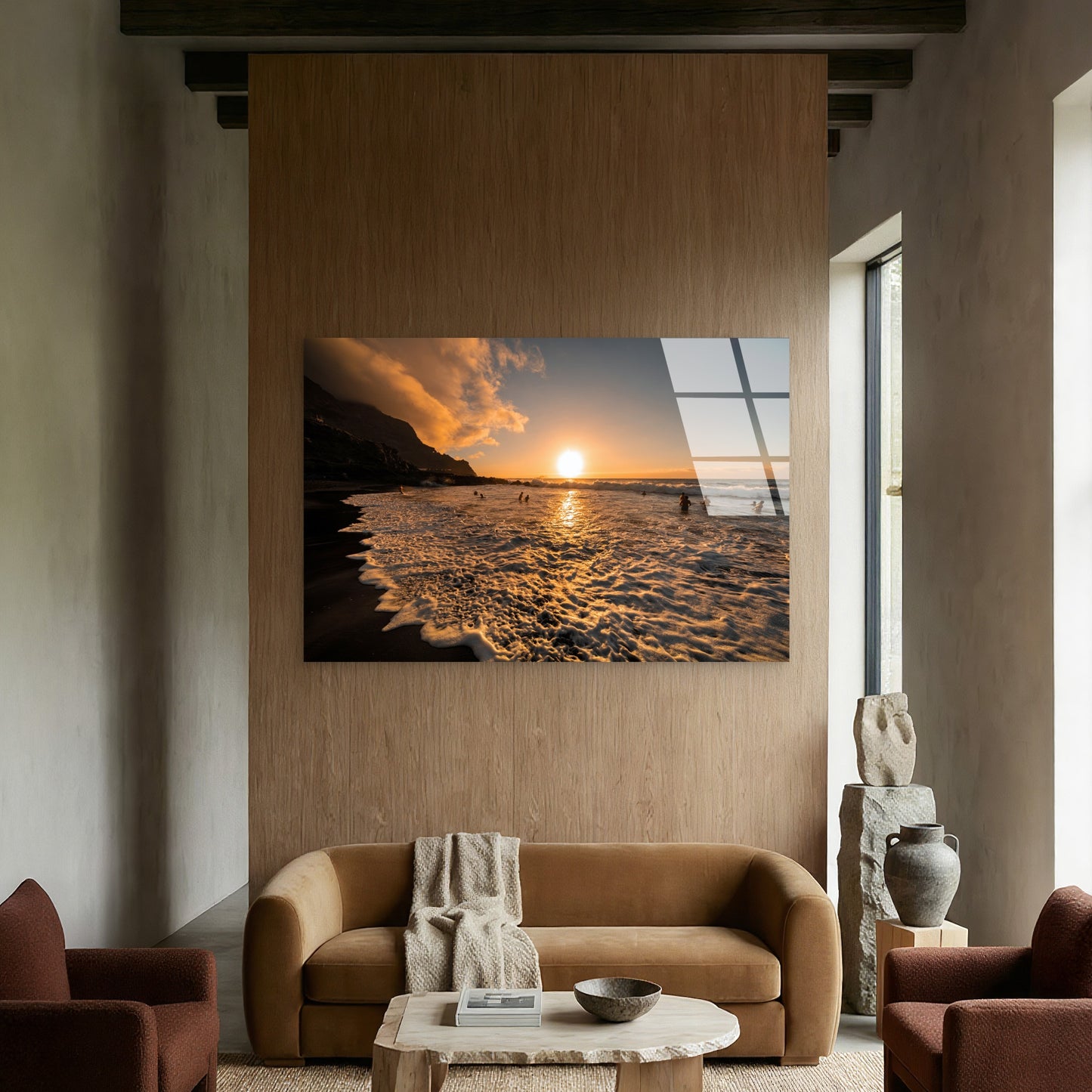 Tenerife Golden Sea Sunset Glass Printing Wall Art Australian Made Quality