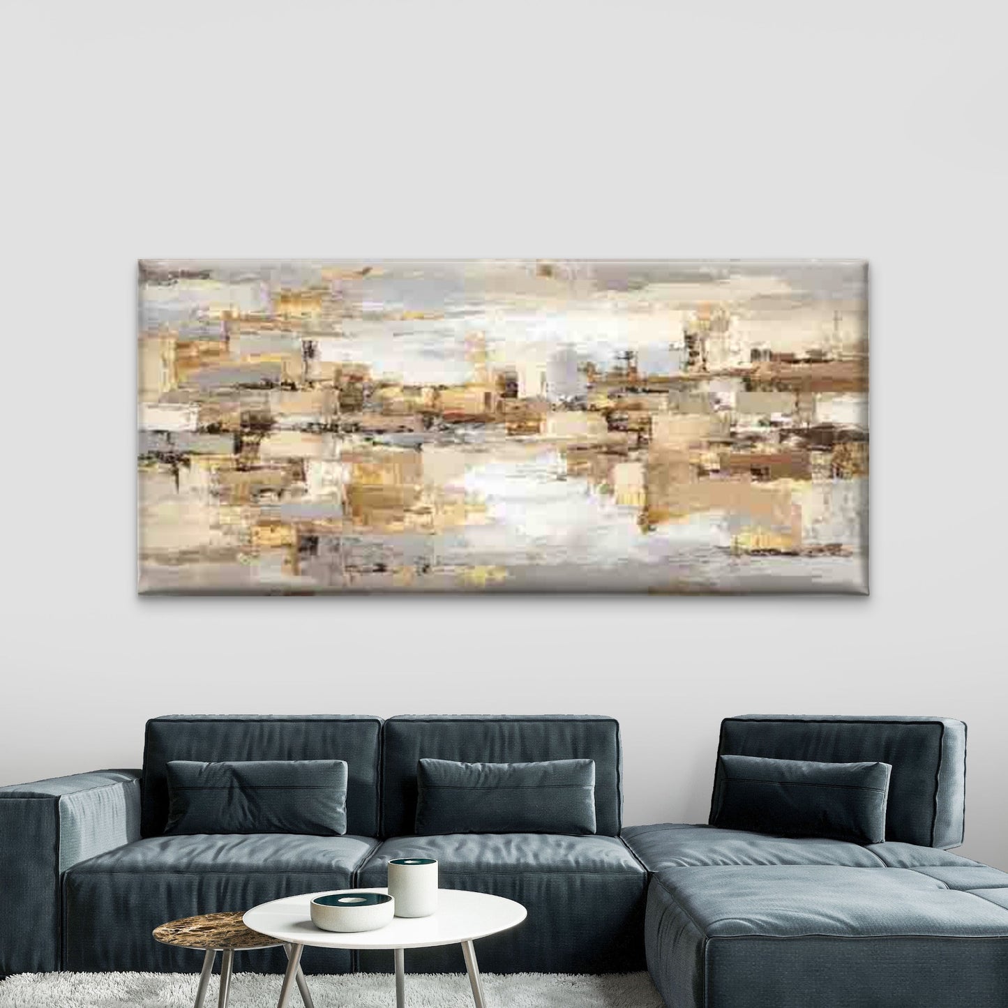Abstract Artwork, Warm Colors Wall Art Canvas Office Home Room Framed 120x60cm