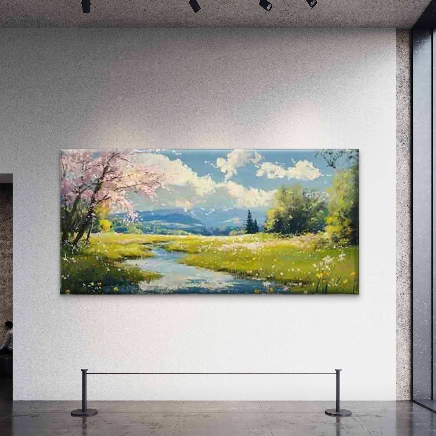 Spring Meadow Wall Art Canvas Office Home Room Framed 120x60cm - Bella Home Decor