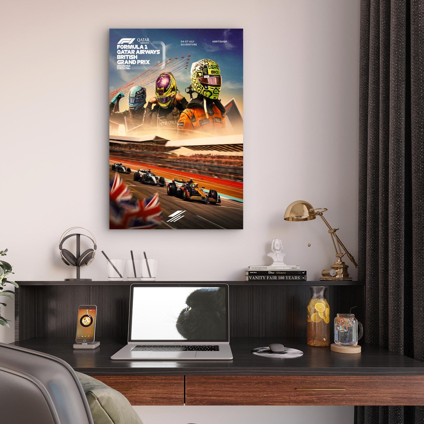 Motorsport Drivers Racing Car Grand Prix 40x60cm Metal Print Ready to Hang