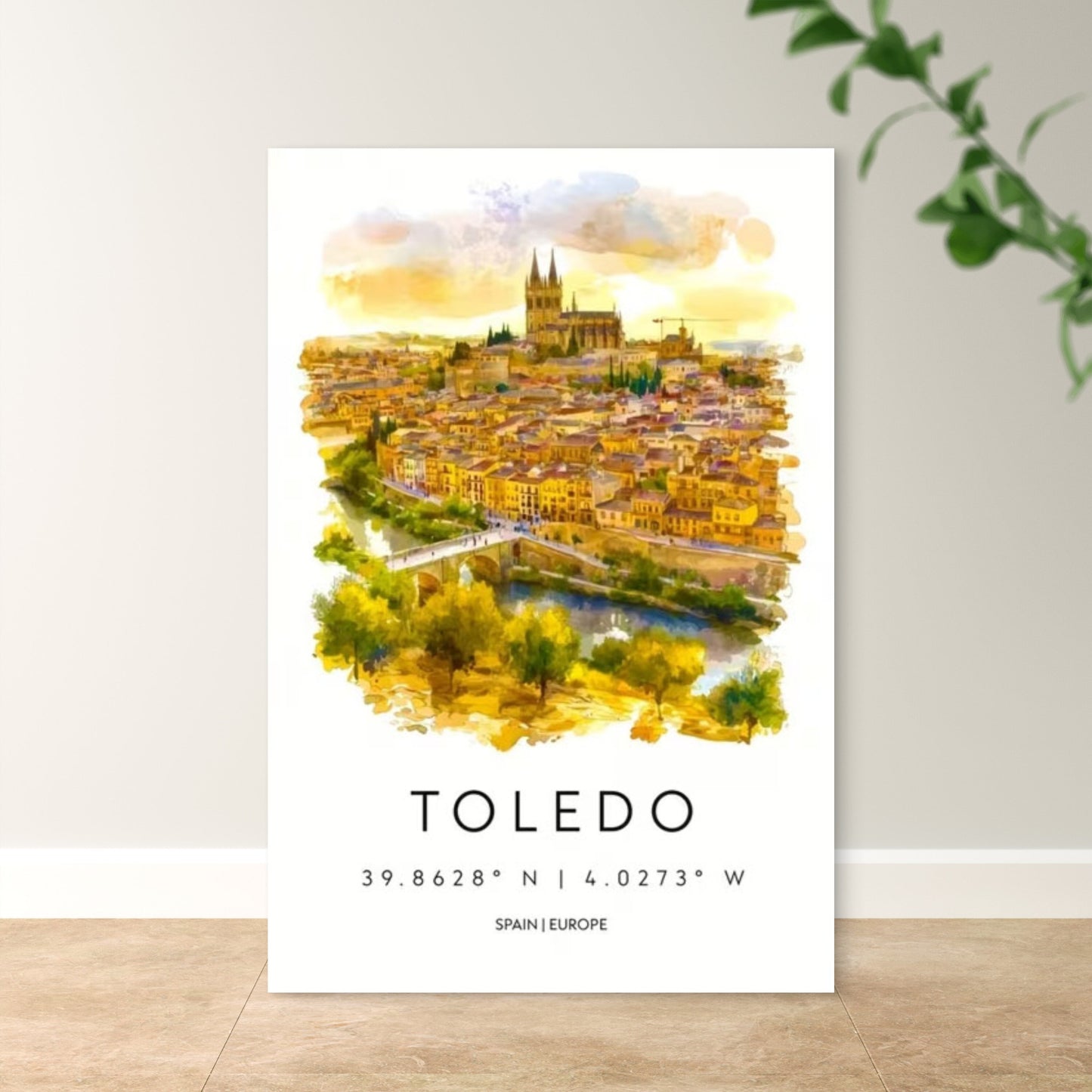 Toledo Spain Europe Cityscape Travel Poster Print Wall Art