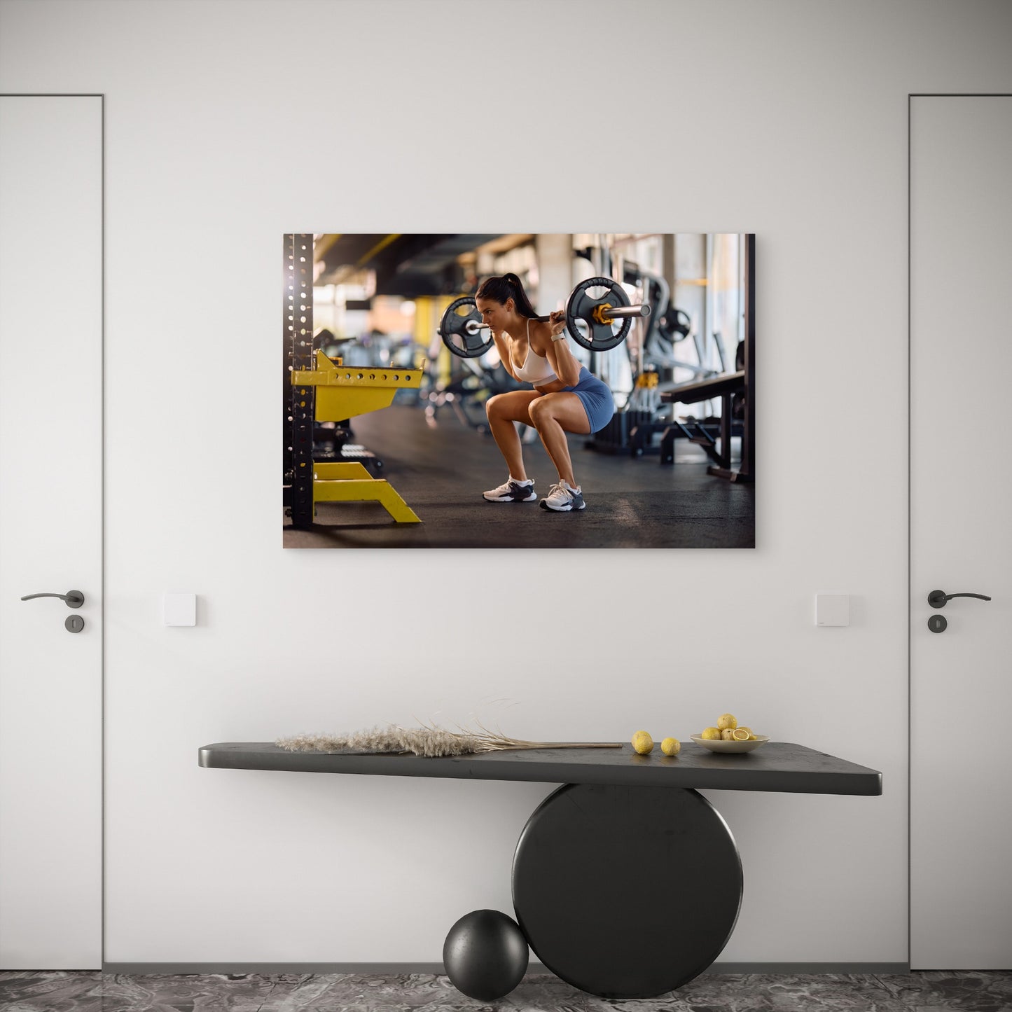 Fitness Motivation Female Weightlifting Training 5mm thick Plastic Poster Ready to Hang 90x60cm