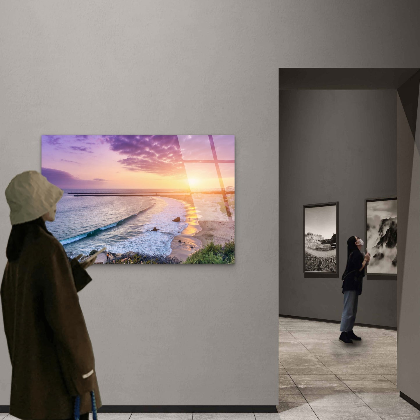 Corona Del Mar State Beach Sunset Acrylic Glass Printing Wall Art Australian Made Quality