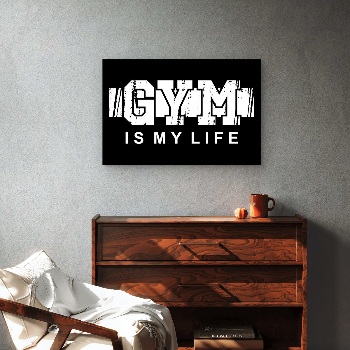 Black White Gym Motivation Sign 5mm thick Plastic Poster Ready to Hang 90x60cm