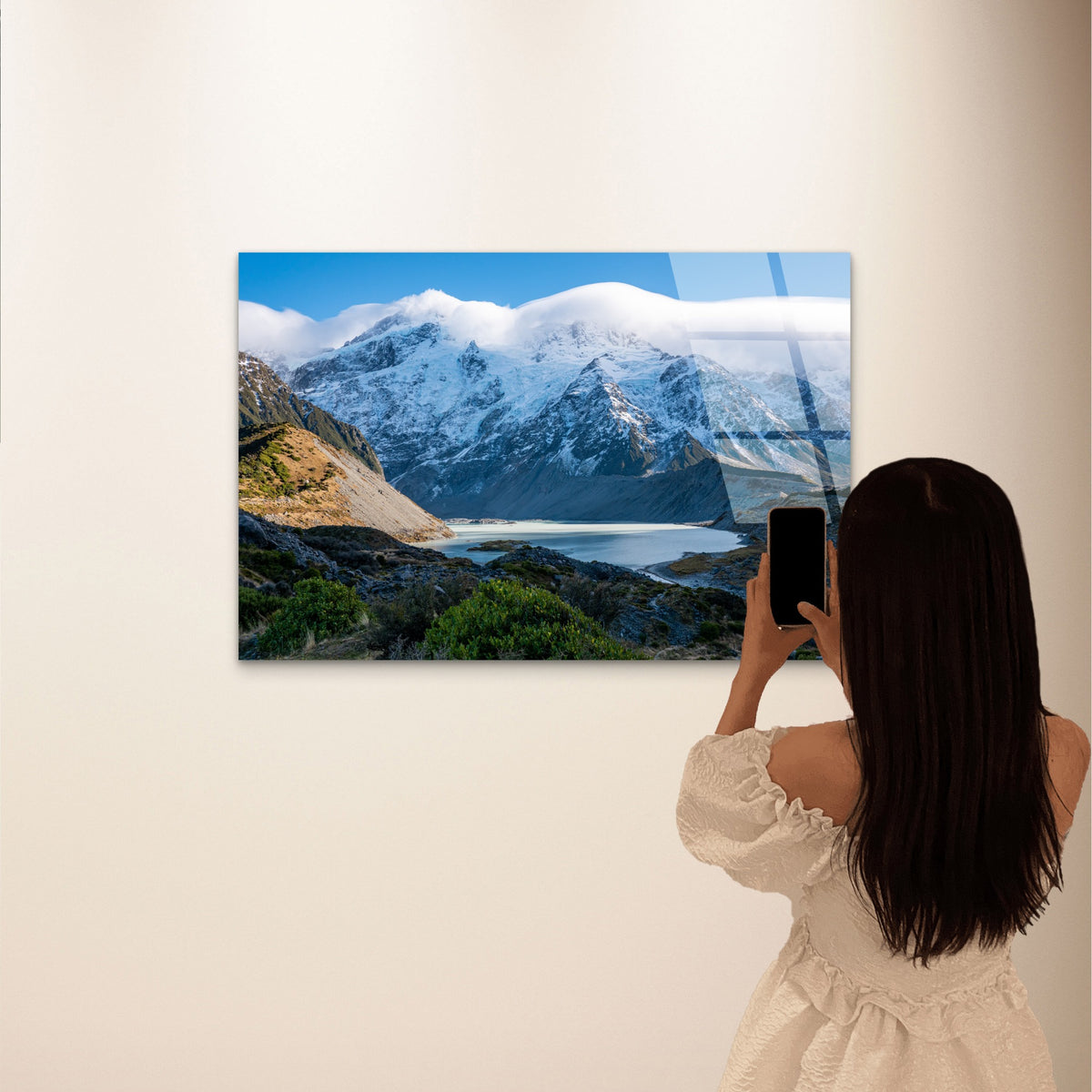 Aoraki Mount Cook New Zealand Glacier Acrylic Glass Printing Wall Art Australian Made Quality