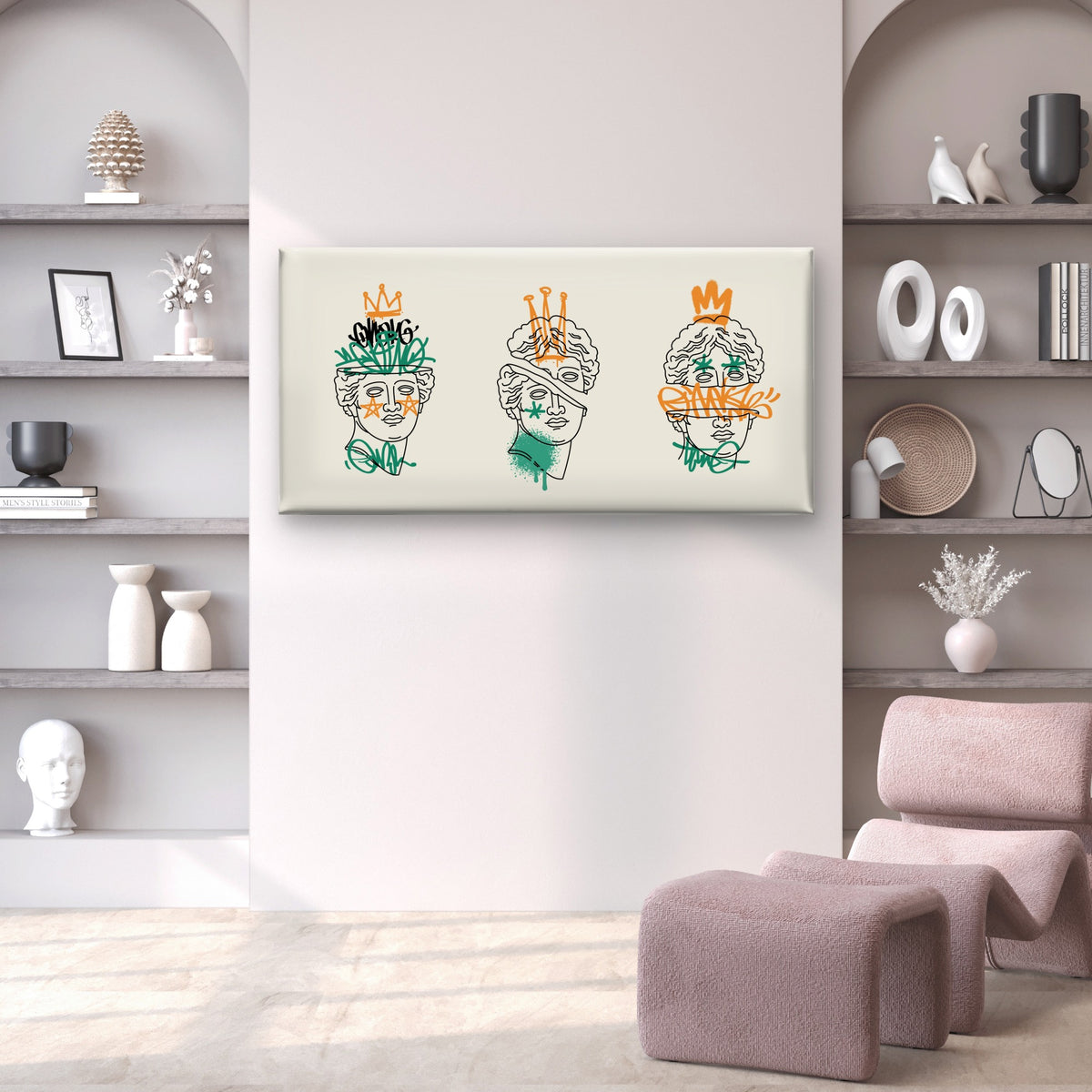 Gorgeous Pop Art Roman Sculpture Wall Art Canvas Office Home Framed 120x60cm