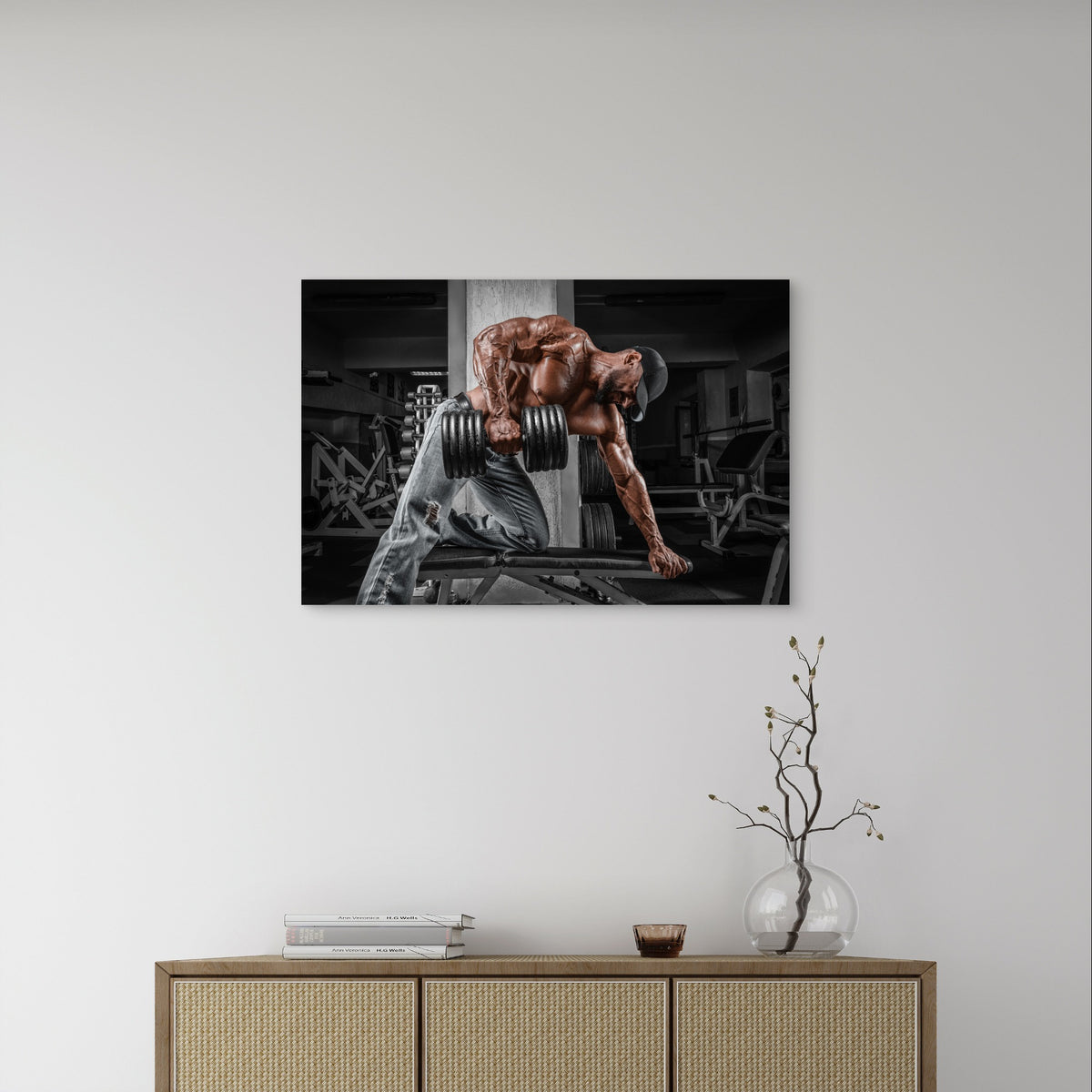 Strong Athlete Weight Lifting Iron 5mm Plastic Poster Ready to Hang 90x60cm
