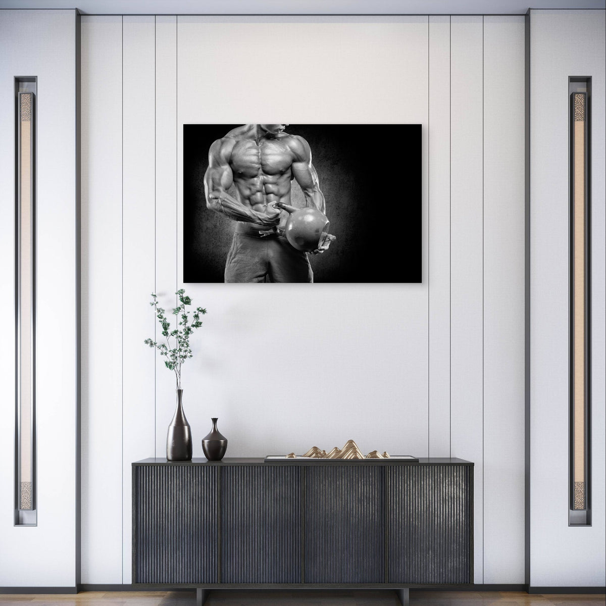 Strong Male Torso Gym Workout Mix 5mm Plastic Poster Ready to Hang 90x60cm