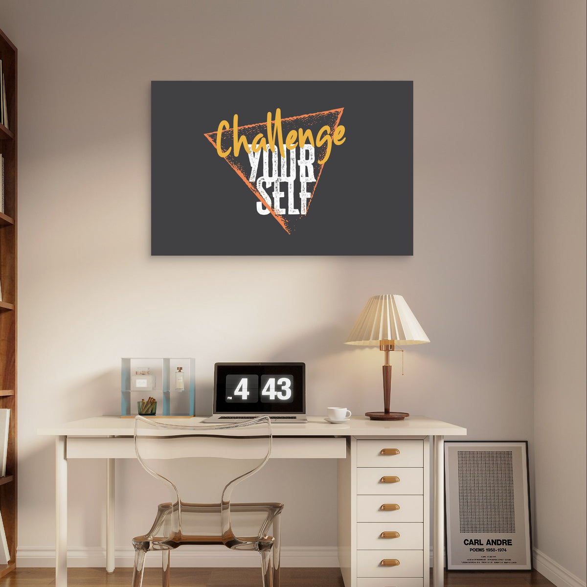 Gym Challenge Yourself Motivational Quote 5mm Plastic Poster Ready to Hang 90x60cm