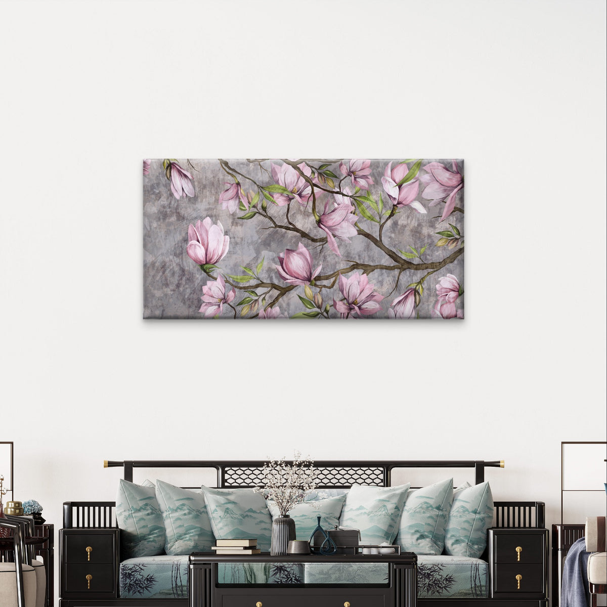 Regal Spring Tree Flora Grey Bark Wall Art Canvas Office Home Framed 120x60cm