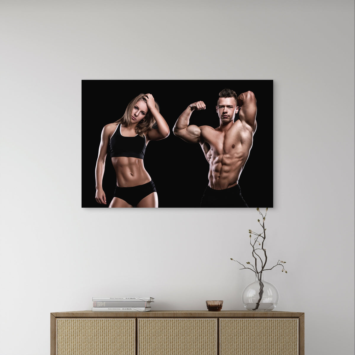 Regal Muscular Bodybuilder Woman Ab 5mm Plastic Poster Ready to Hang 90x60cm