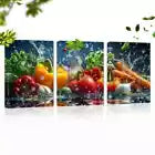 3pcs Colorful Soccer Ball with Dynamic Splashes Canvas Unframed - High Quality Print 100% Australian Made Wall Canvas - Bella Home Decor