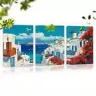 3pcs Beautiful Seaside with Flowers and Seagulls Wall Art Canvas Unframed - High Quality Print 100% Australian Made Wall Canvas - Bella Home Decor