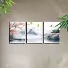 3pcs Elegant Landscape Mountains Lake Painting Canvas Unframed - High Quality Print 100% Australian Made Wall Canvas