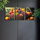3pcs Charming Fresh Sweet Fruit Basket Kitchen Canvas Unframed - High Quality Print 100% Australian Made Wall Canvas - Bella Home Decor