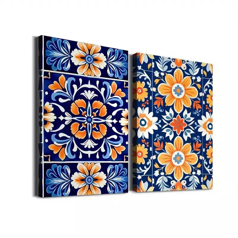 2pcs Vintage Floral Modern Botanic Design Framed 50x75cm - High Quality Print 100% Australian Made Wall Canvas Ready to Hang - Bella Home Decor