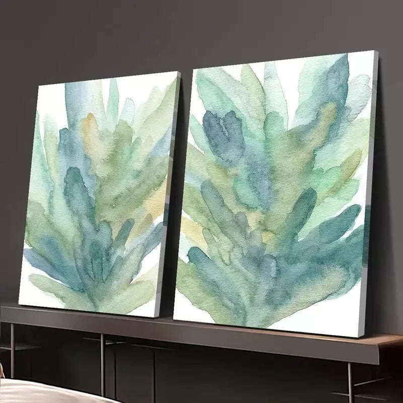 2pcs Decorative Painting, Minimalist Seaweed Canvas Framed 50x75cm - High Quality Print 100% Australian Made Wall Canvas Ready to Hang