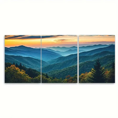 3pcs Great Smoky Mountain National Park Tennesse Wall Art Canvas Unframed - High Quality Print 100% Australian Made Wall Canvas