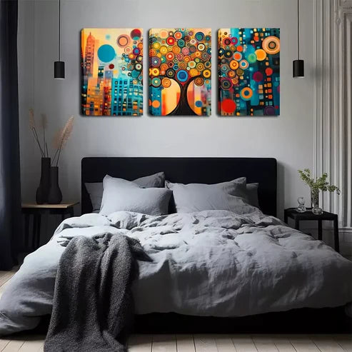 3pcs Exquisite Design, Abstract City, Abstract Wall Art Set Wall Art Canvas Unframed - High Quality Print 100% Australian Made Wall Canvas