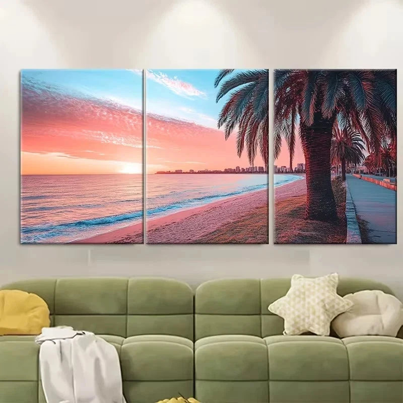 3pcs Travel Adelaide Australian Wall Art Set Canvas Framed 50x70cm – High Quality Print 100% Australian Made Wall Canvas Ready to Hang