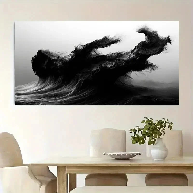 Black And White Modern Wall Art Canvas Office Home Room Framed 120x60cm