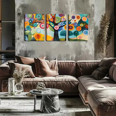3pcs Abstract Woods, Big Trees Wall Art Canvas Unframed - High Quality Print 100% Australian Made Wall Canvas