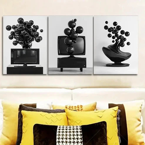 3pcs Many Floating Spheres Wall Art Canvas Unframed - High Quality Print 100% Australian Made Wall Canvas