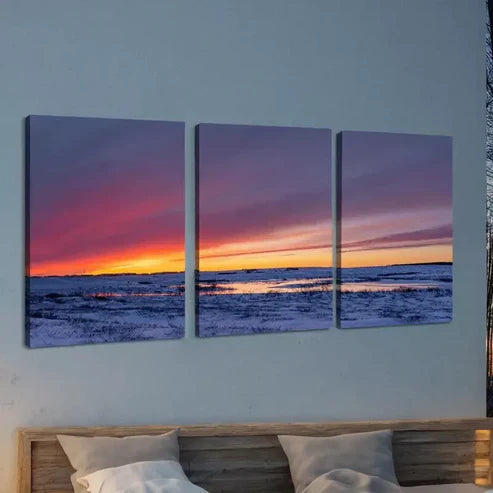 3pcs Painting of Sunset Clouds Natural SceneryCanvas Unframed - High Quality Print 100% Australian Made Wall Canvas