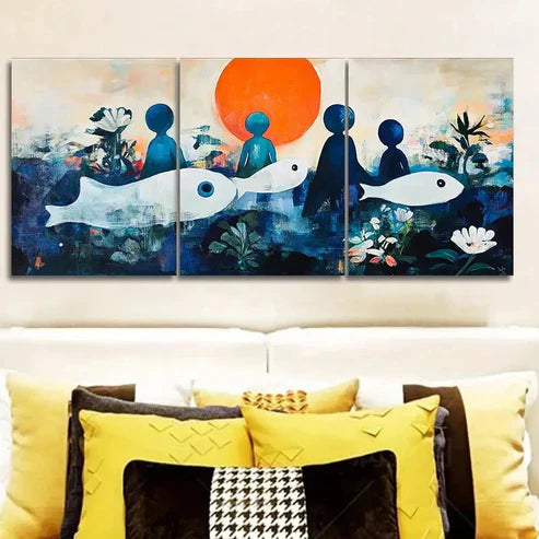 3pcs Messy character Painting Wall Art Canvas Unframed - High Quality Print 100% Australian Made Wall Canvas