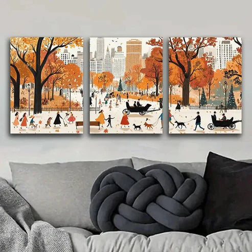 3pcs New York City Nature Colorful Perfect Wall Art Set Canvas Unframed - High Quality Print 100% Australian Made Wall Canvas