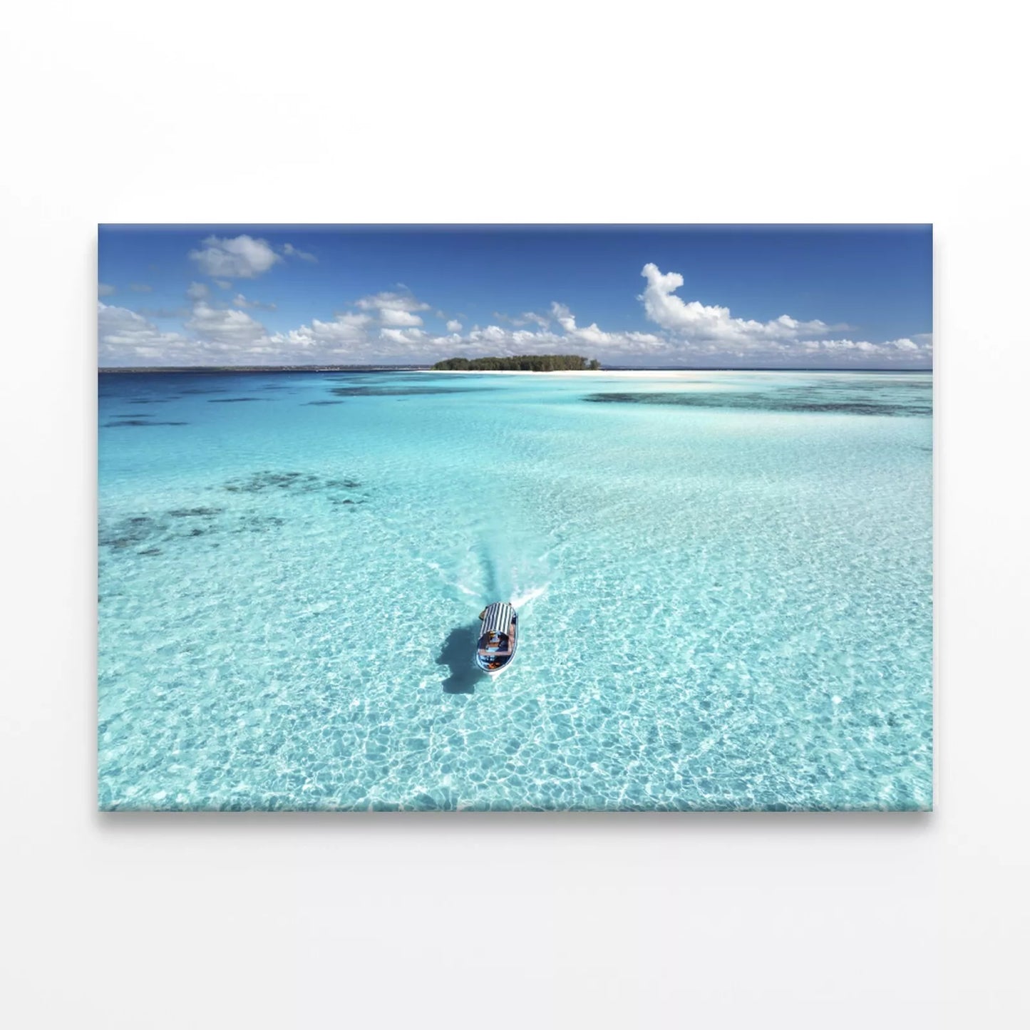 Aerial View Of Floating Boat Wall Art Decor 100% Australian Made - Bella Home Decor