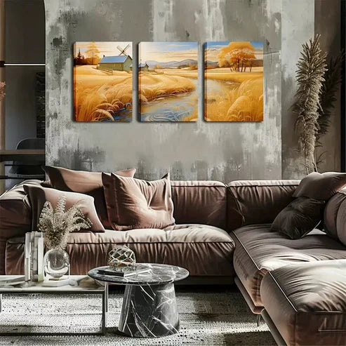3pcs Laid-Back Country Scenery Wall Art Canvas Unframed - High Quality Print 100% Australian Made Wall Canvas