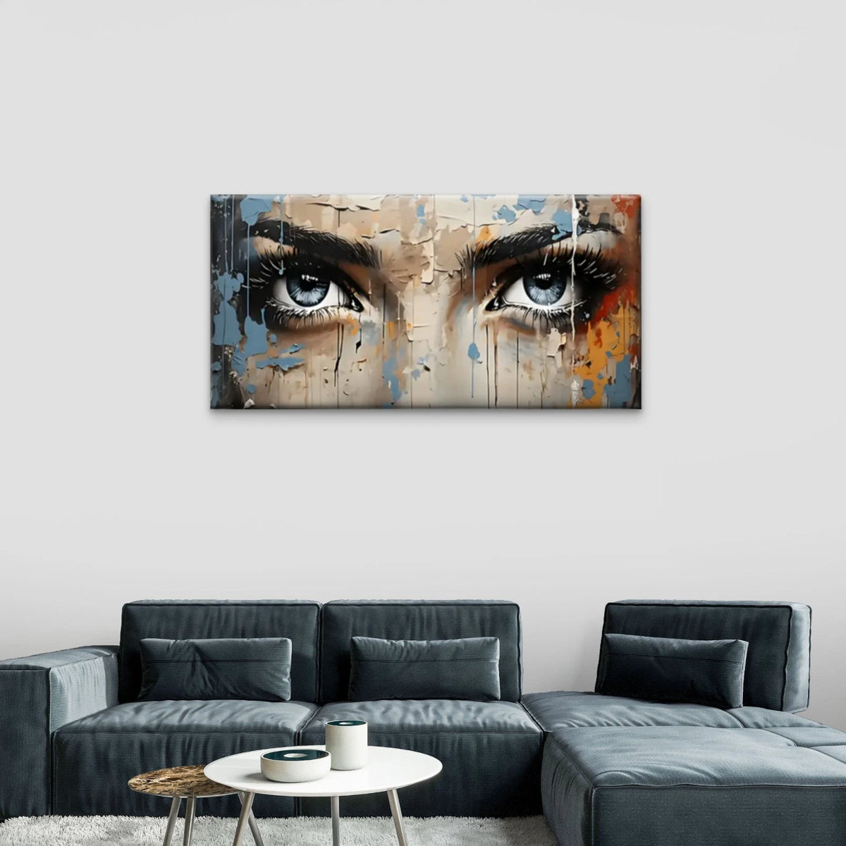 Women Eyes Abstract Wall Art Canvas Office Home Room Framed 120x60cm