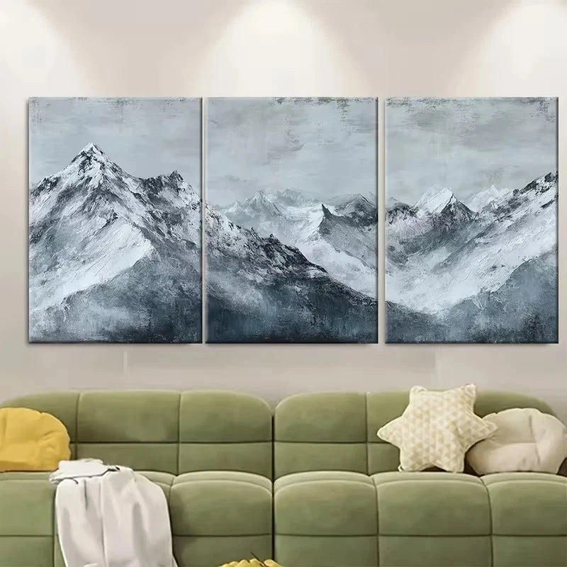 3pcs Minimalist Landscape of a Mountain Wall Art Set Canvas Framed 60x90cm – High Quality Print 100% Australian Made Wall Canvas Ready to Hang