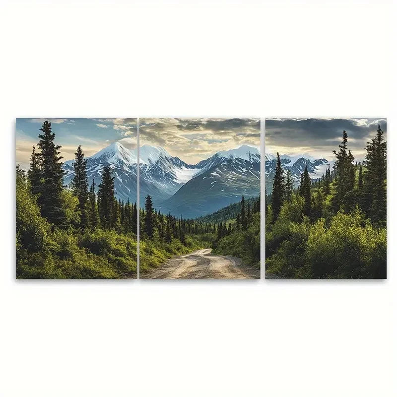 3pcs Gates of the Arctic National Park Alaska Wall Art Set Canvas Framed 50x70cm - High Quality Print 100% Australian Made Wall Canvas Ready to Hang - Bella Home Decor
