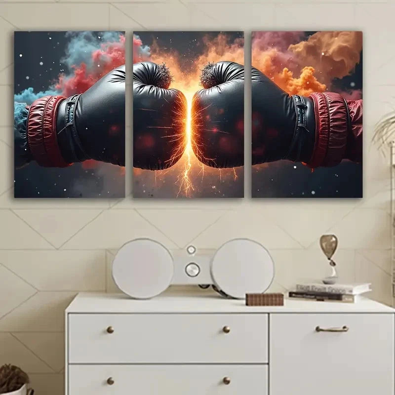 3pcs Boxing Gloves Canvas Art Print Wall Art Set Canvas Framed 40x60cm - High Quality Print 100% Australian Made Wall Canvas Ready to Hang - Bella Home Decor