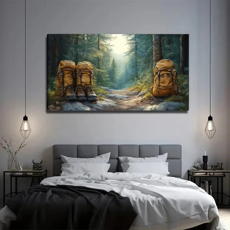Backpack Forest Perfect Wall Art Canvas Office Home Room Framed 120x60cm