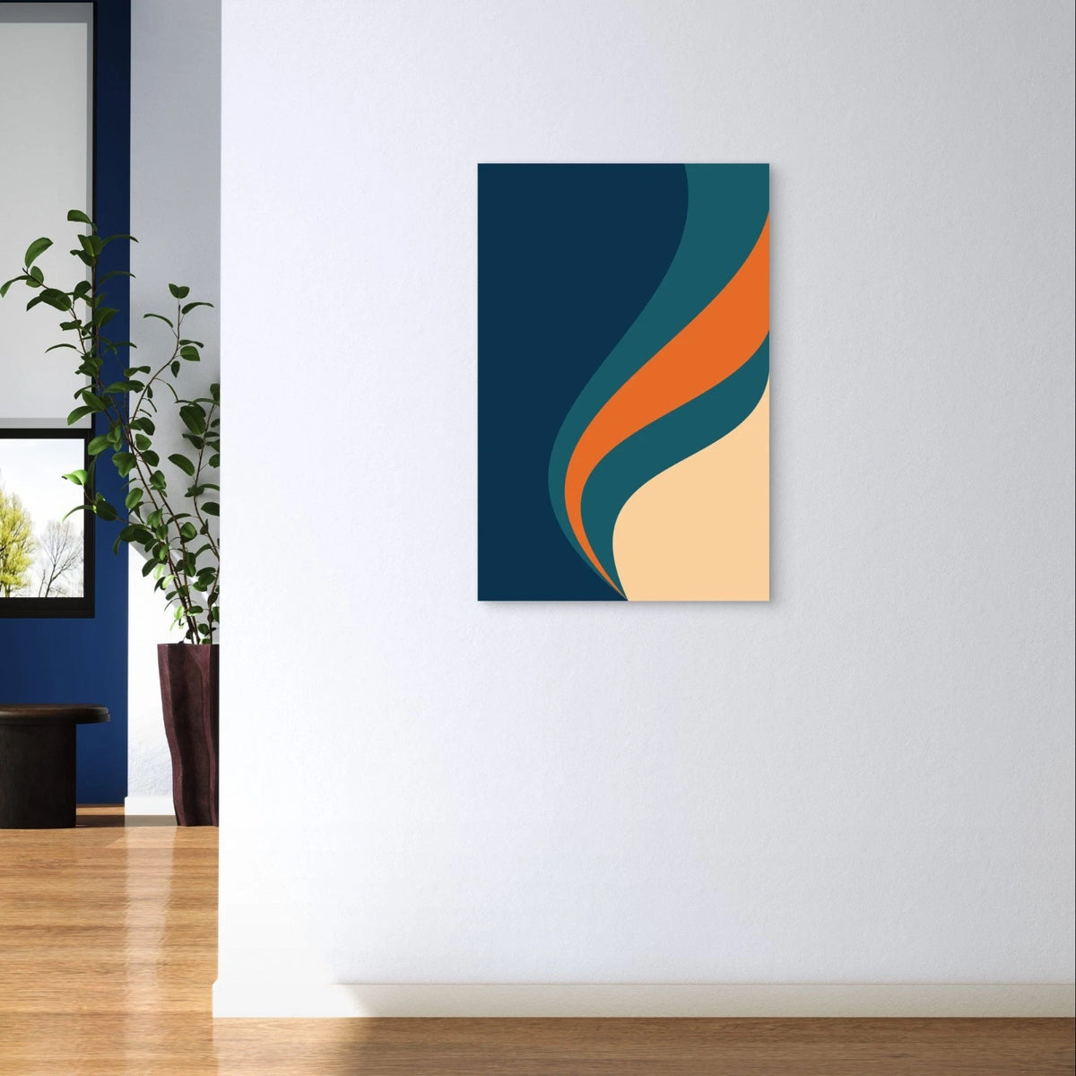Mid-Century Modern Retro Wave Abstract 40x60cm Metal Print Ready to Hang